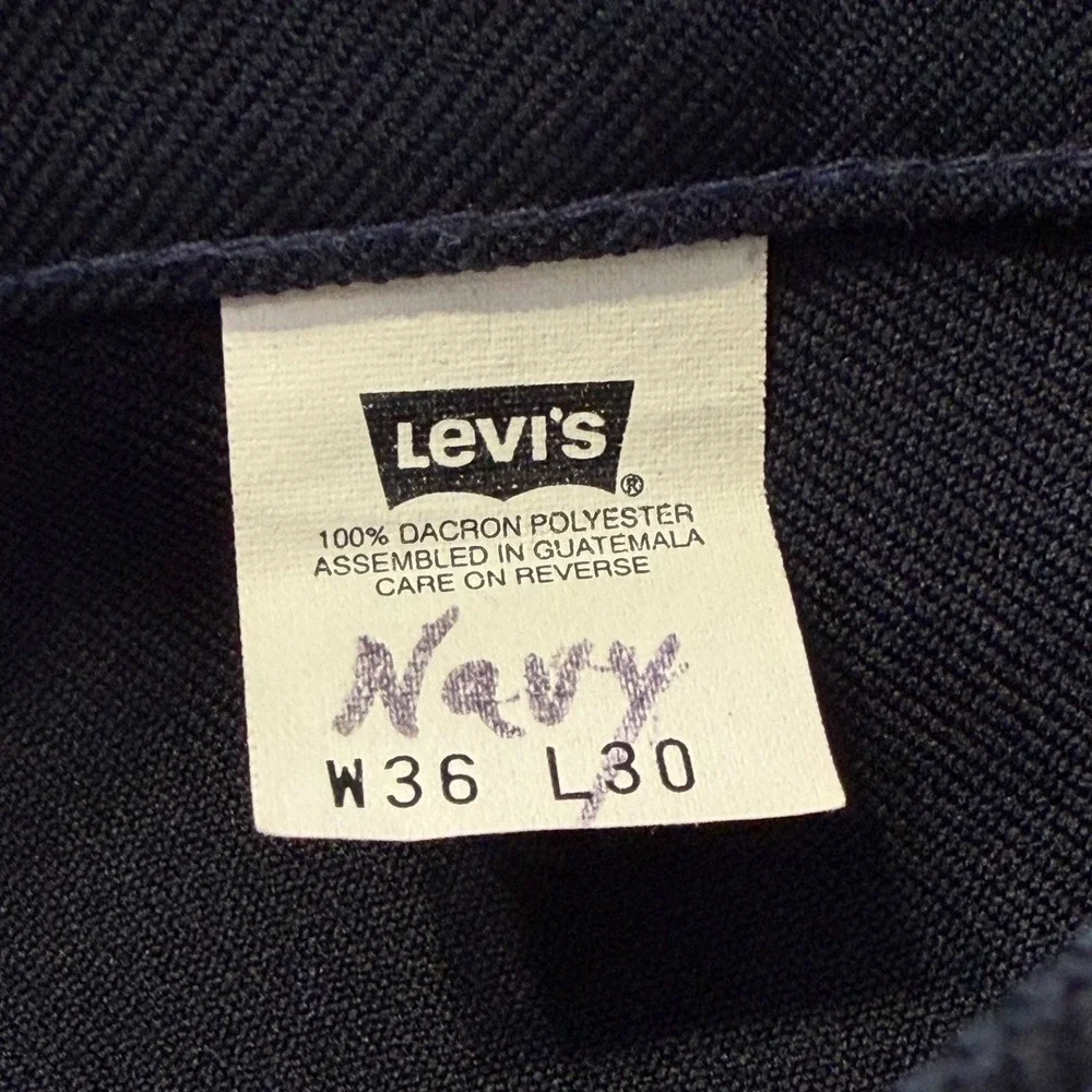 Vintage Levis Pants Mens 36x30 Navy Blue Straight Slacks Khakis Chino
